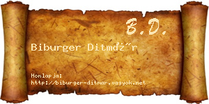 Biburger Ditmár névjegykártya
